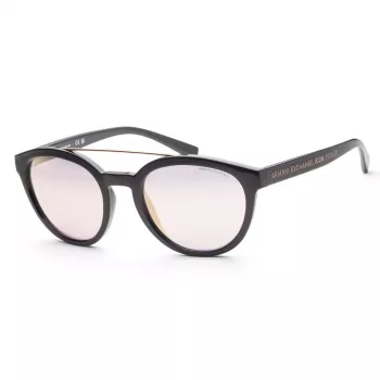 ARMANI EXCHANGE AX4118S81586X Unisex Rectangular Sunglasses Matte Black Dark Grey Mirror Silver 54mm