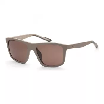 ARMANI EXCHANGE AX4149SU83617 Vyriški stačiakampiai akiniai nuo saulės Havana rudos spalvos acetato rėmeliu, rudi polikarbonato lęšiai 56/18/145 mm