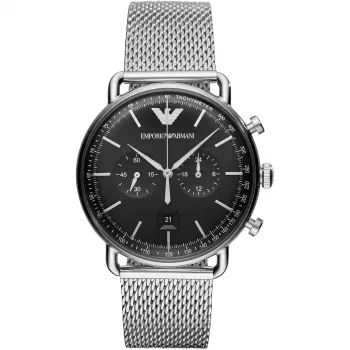 ARMANI Exchange Vyriškas Chronografo Laikrodis AR11104 46mm Juodas Nerūdijantis Plienas