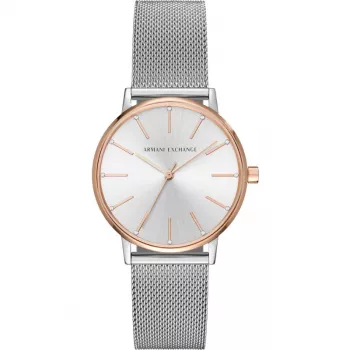 ARMANI EXCHANGE Moteriškas laikrodis AX5537 kvarcinis analoginis 36 mm sidabrinis nerūdijantis plienas