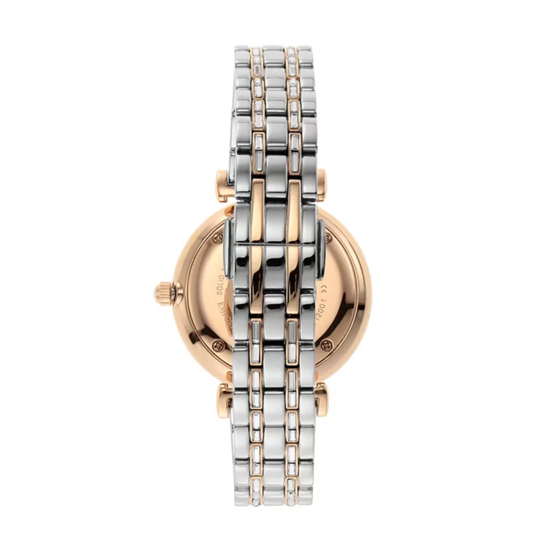 ARMANI Gianni T-Bar moteriškas laikrodis AR11293 – 32mm nerūdijančio plieno kvarcinis sidabrinis ciferblatas
