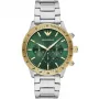 Armani Man AR11454 Vyrų Chronografo Laikrodis 43mm Juodas Ciferblatas Odinis Dirželis