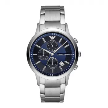 Armani vyriškas chronografo laikrodis AR11164, 43 mm, nerūdijantis plienas, juodas ciferblatas