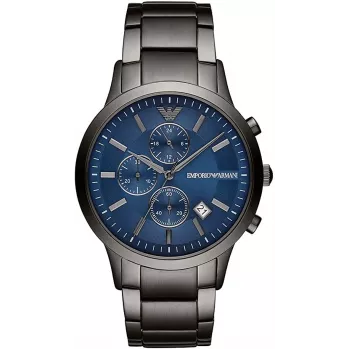 Armani AR11215 Chronograph Nerūdijančio Plieno Laikrodis 43mm Juodu Ciferblatu
