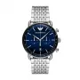 ARMANI Vyriškas AR11238 Nerūdijančio plieno chronografas su mėlynu ciferblatu, 43 mm