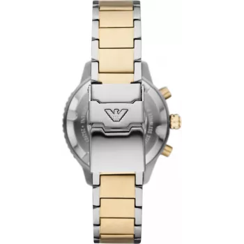 Armani vyriškas laikrodis AR11361 42mm nerūdijančio plieno tinklelio apyrankė juodas ciferblatas chronografas