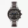 Armani vyriškas Luigi chronografo laikrodis juodu ciferblatu ir odiniu dirželiu AR11391 (43 mm)