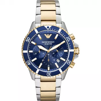 ARMANI vyriškas laikrodis AR11362 (43 mm) – mėlynas ciferblatas, nerūdijančio plieno apyrankė