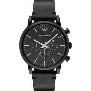 Armani Renato vyriškas chronografinis laikrodis AR1918 46mm juodas ciferblatas odinis dirželis
