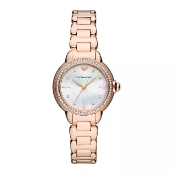 ARMANI Women's AR11523 Gianni T-Bar Quartz Watch 32mm Rose Gold Stainless Steel