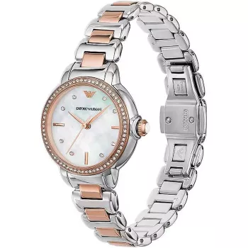 ARMANI Women's AR11569 Gianni T-Bar Quartz Watch 32mm Silver Stainless Steel