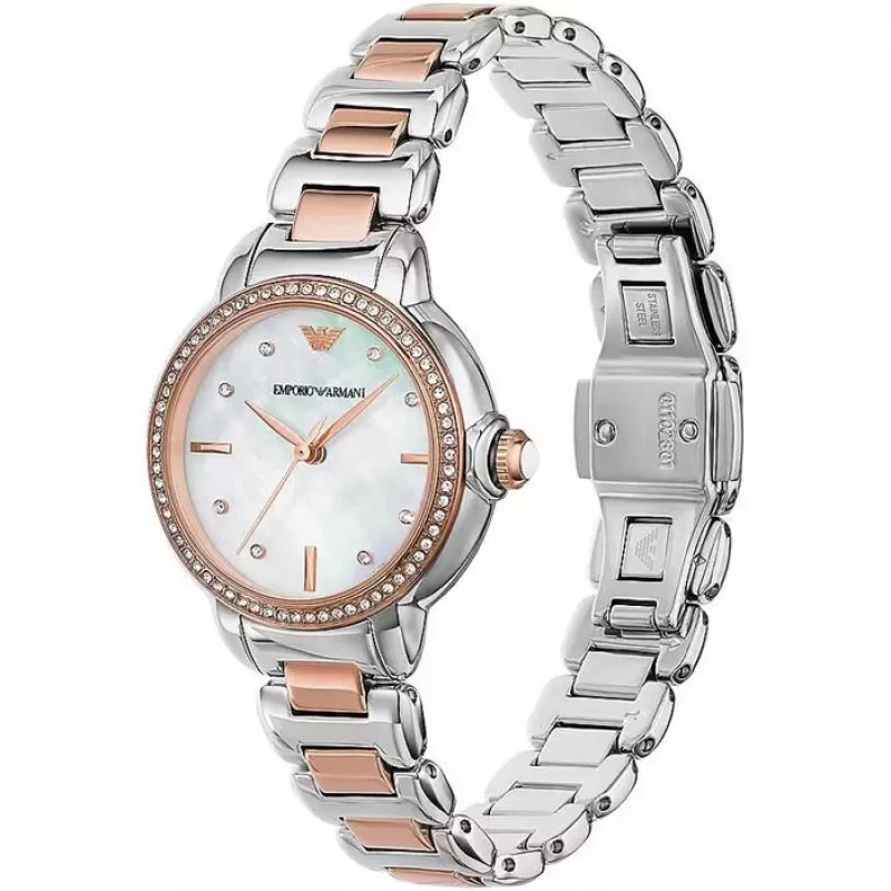 ARMANI Women's AR11569 Gianni T-Bar Quartz Watch 32mm Silver Stainless Steel
