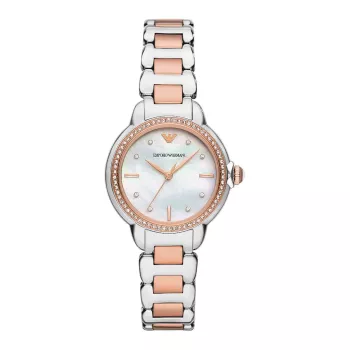 ARMANI Women's AR11569 Gianni T-Bar Quartz Watch 32mm Silver Stainless Steel