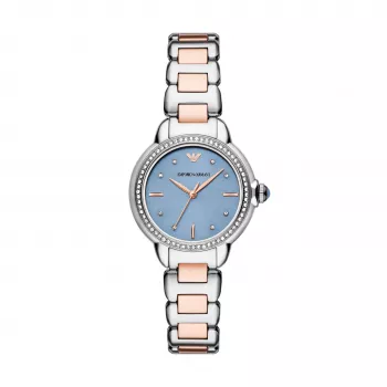ARMANI Women's AR11597 Watch 32mm Stainless Steel Silver Dial Mesh Strap