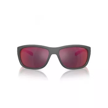 ARNETTE AN4337-28706Q Vyriški stačiakampiai akiniai nuo saulės Matinė juoda Pilkas veidrodis 63mm