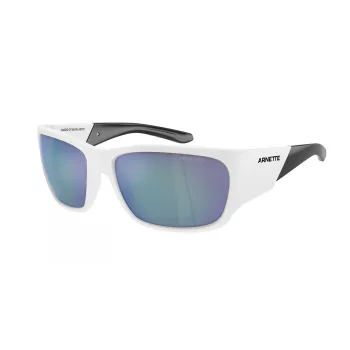 ARNETTE Unisex Akiniai AN43242863Y76 - Matinio Juodo Rėmelio, Tamsiai Pilki Veidrodiniai Sidabriniai Lęšiai, 61mm