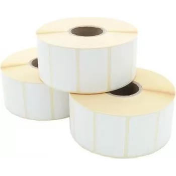 ARTDEV Terminės Perdavimo Etikečių Ritinys 50 x 25 mm, 94 mm OD, 40 mm Šerdis, 1500 Etikečių / Ritinys, Baltas Popierius, Nuolatiniai Klijai