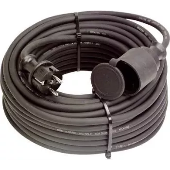 AS Schwabe 60382 maitinimo prailginimo kabelis 5m juodas H05VV-F 3G1.5 Schuko 16A 3500W VDE