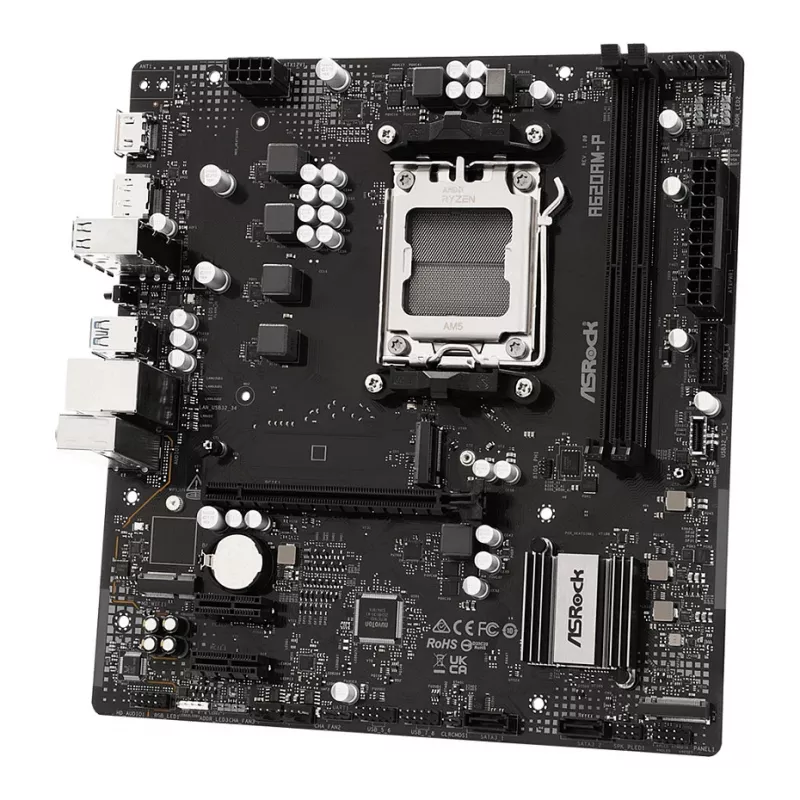 ASRock A620AM-P AMD A620 AM5 Micro ATX pagrindinė plokštė (DDR5, HDMI, DisplayPort, M.2)