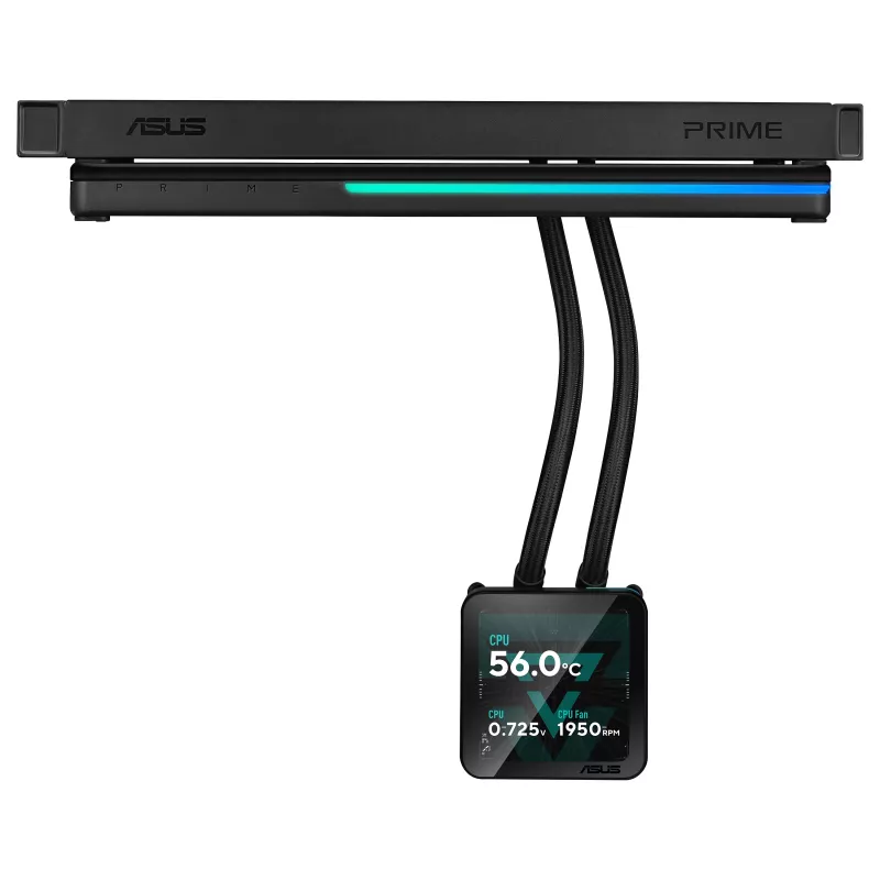 ASUS Prime SLC II 360 ARGB LCD – 360 mm skysčių aušinimo sistema procesoriui su LCD ekranu