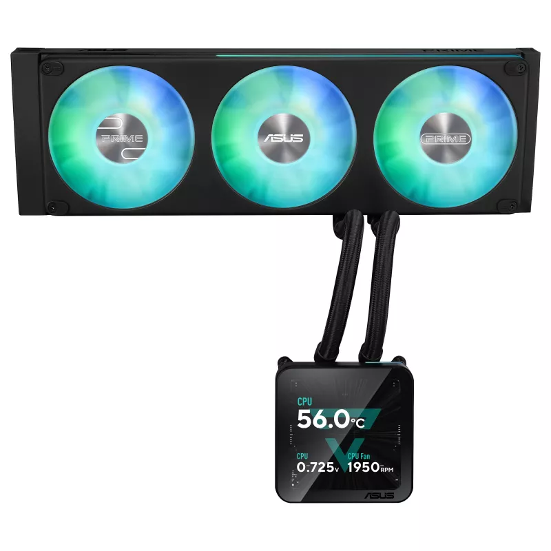 ASUS Prime SLC II 360 ARGB LCD – 360 mm skysčių aušinimo sistema procesoriui su LCD ekranu