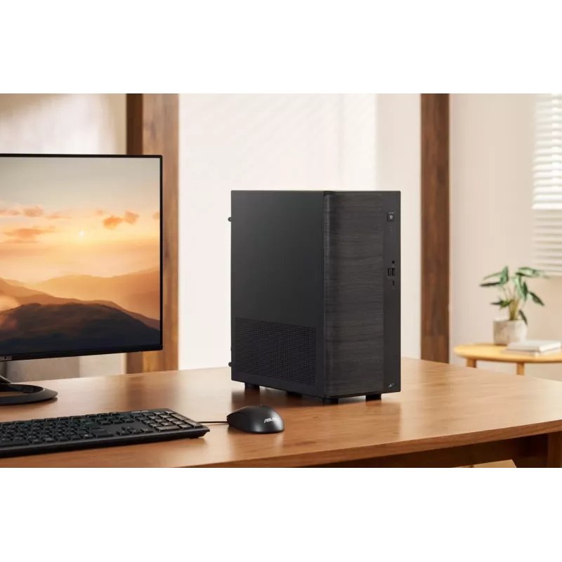 ASUS V700 Mini Tower VM701MG-OR7445039W Copilot+ PC, AMD Ryzen AI 7 445, 16GB DDR5, 512GB SSD, Windows 11 Home, juodas su medžio akcentu