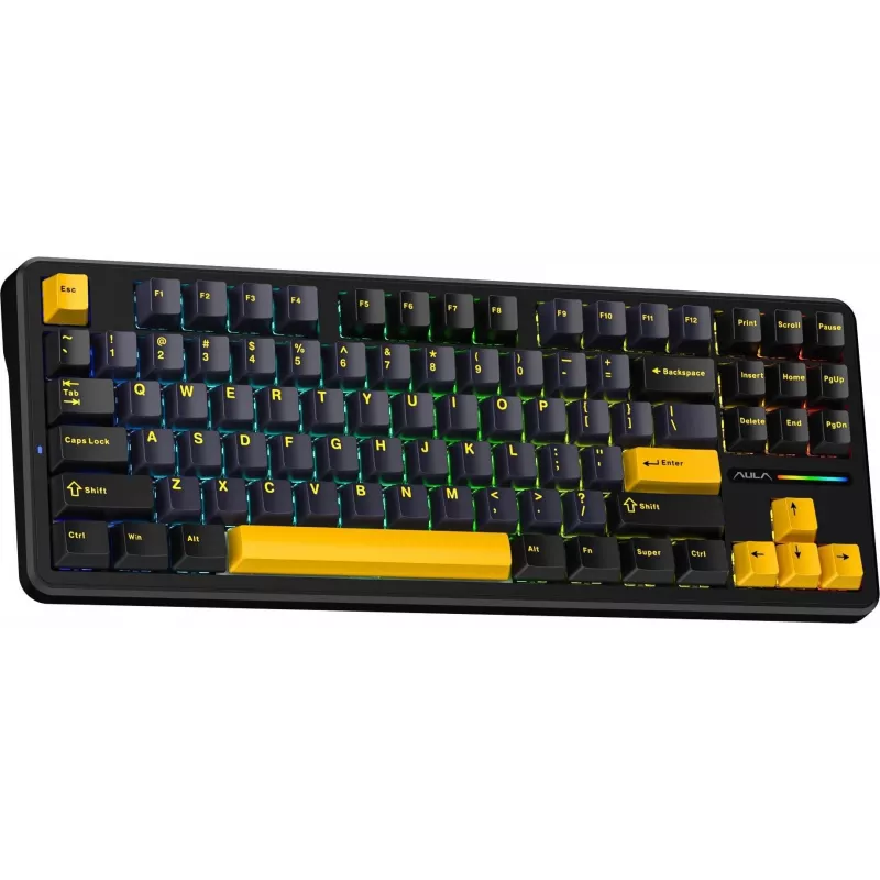 AULA Gasket F87 Thunder Black GrayWood RGB Keyboard