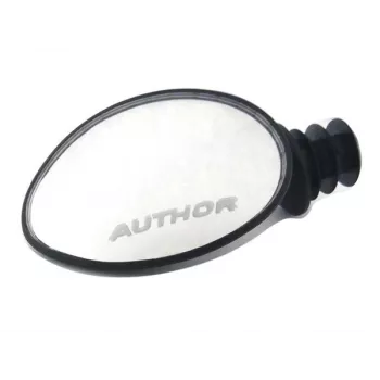AUTHOR AM-70 Dviračio veidrodėlis 70 mm, išgaubtas, plačiakampis, tvirtinamas prie vairo galo – miestui, MTB, plentui – juodas