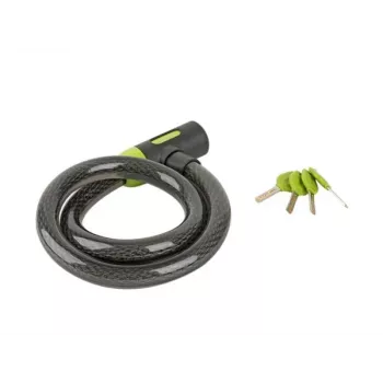Author Cable Lock ACL-85 C-Sleeve 25x1000mm raktinis dviračio užraktas, juoda/žalia