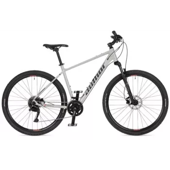 Author Grand 29 Foggy Grey/Black 20 2026 - 29 colių ratas Triple Butted lydinio kalnų dviratis, Shimano Altus 2x9, hidrauliniai diskiniai stabdžiai