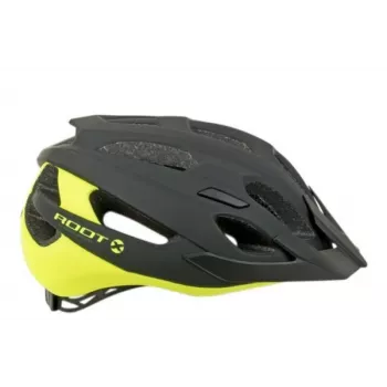 Author Root Inmold X0 Dviračio Šalmas – Plentui, MTB ir Miestui, Juodas/Neon Geltonas, 57-62cm (L/XL)
