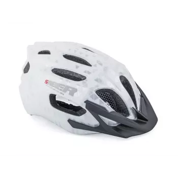 Author Saber X1 Inmold dviračių šalmas – baltas, 53-59 cm, 24 ventiliacijos angos