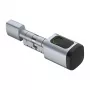 AVATTO SDL-V1-S60 60mm Sidabrinis išmanusis skaitmeninis spynos cilindras su piršto atspaudu, Bluetooth Tuya programėle ir mechaniniu raktu