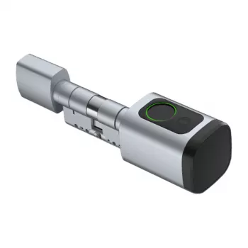 AVATTO SDL-V1-S90 išmanusis pirštų atspaudų spynos cilindras, 90 mm reguliuojamas euro profilis, sidabrinis, Bluetooth ir Tuya programėlė, belaktis įėjimas, cinko lydinys