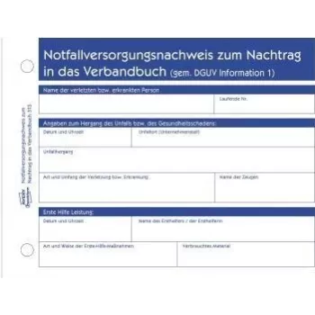 Avery Zweckform Pirmosios pagalbos ataskaitų bloknotas 313 A6, 50 lapų