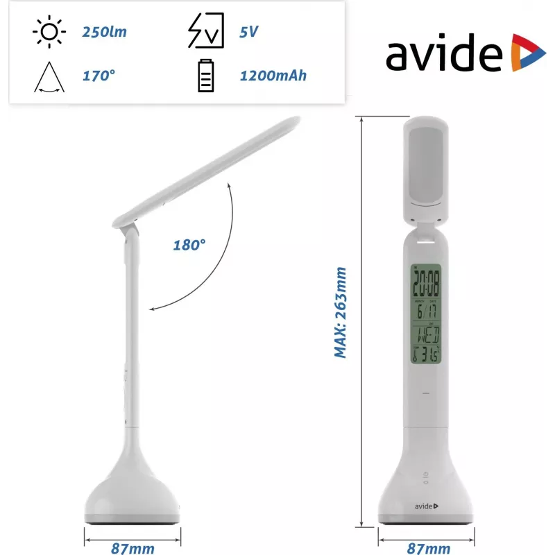 Avide LED stalinė lempa RGB Calendar White 4W 250lm