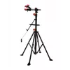 AWTOOLS Dviračių remonto stovas 30kg, 360° sukamas spaustukas, sulankstomas trikojis, įrankių padėklas, aukštis 107-190cm, juodas/raudonas