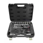 AWTOOLS 72 dalių 1/2 colio ir 1/4 colio lizdinių raktų rinkinys BLACK LINE