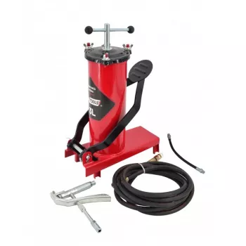 AWTOOLS AW15940 Foot Air Pump - Single Cylinder, 10 BAR, Analog Gauge, Steel Frame, Black/Silver