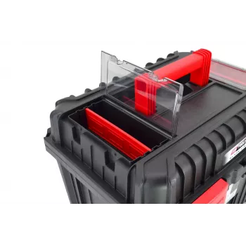 AWTOOLS AW30533BL 12 skyrių įrankių dėžė su permatomu dangčiu, Juoda