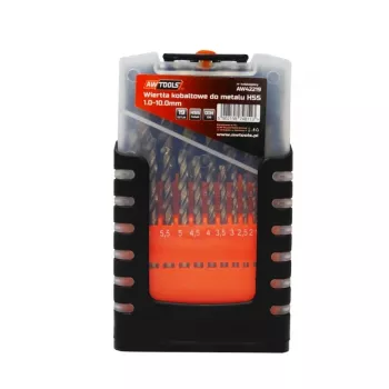 AWTOOLS Cobalt Metal Gręžtų Rinkinys 19 vnt. 1.0-10.0mm HSS-Co M35 DIN 338