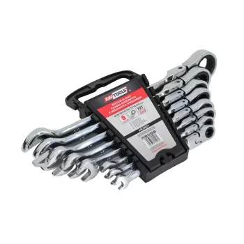 AWTOOLS kombinacinių raktų rinkinys su reketiniu žiedu, 8 vnt., 8–22 mm, chromvanadžio plienas, DIN 3113