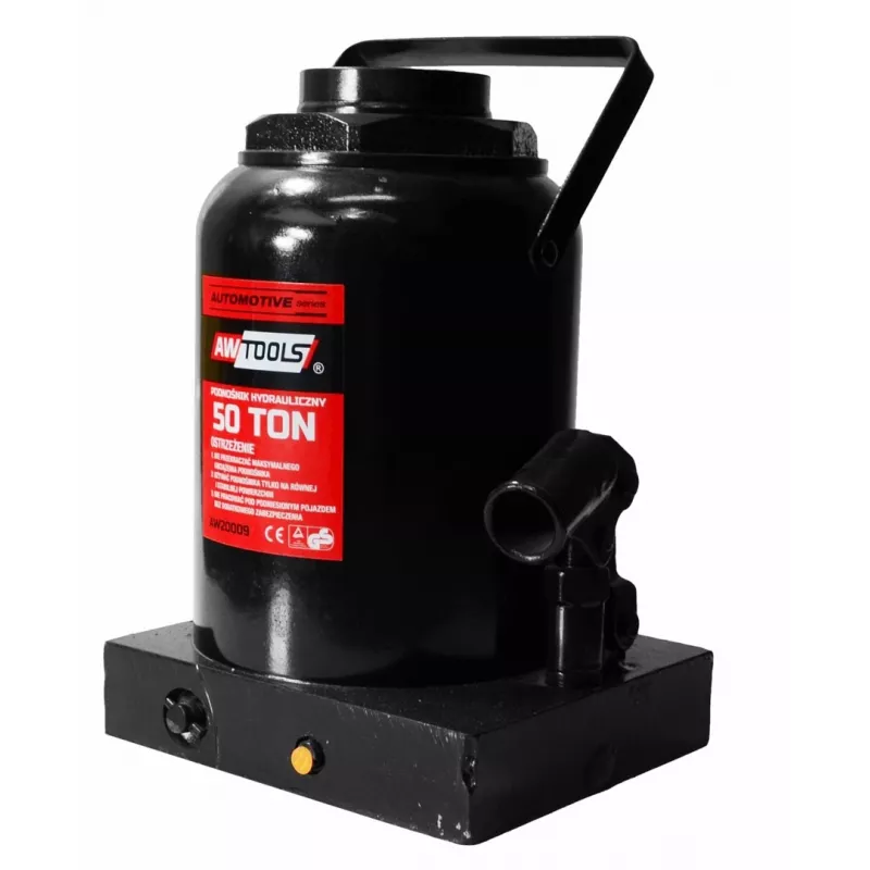 AWTOOLS Hidraulinis butelinis domkratas 50 t, kėlimo diapazonas 300–480 mm, tvirto plieno, CE atitiktis