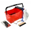 AWTOOLS Professional Tiling Set with Bucket – 5 dalių plytelių klojimo rinkinys (24 l kibiras, kempinė, dantyta mentele, kelių apsaugos, pirštinės)