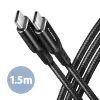 AXAGON BUCM-CM15AB USB-C į USB-C 2.0 laidas, 1,5m, PD 60W, 3A, pintas - Juodas
