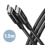 AXAGON BUCM-CM15AB USB-C į USB-C 2.0 laidas, 1,5m, PD 60W, 3A, pintas - Juodas