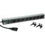 Bachmann 800.4023 19 colių 1U 8 lizdų C13 90° kampu PDU su C14 įvadu, 2 m kabeliu
