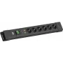 Bachmann CONNECTUS 6 lizdų apsauginis nuo viršįtampių prailgintuvas su jungikliu, 2 m kabelis, juodas BM005911