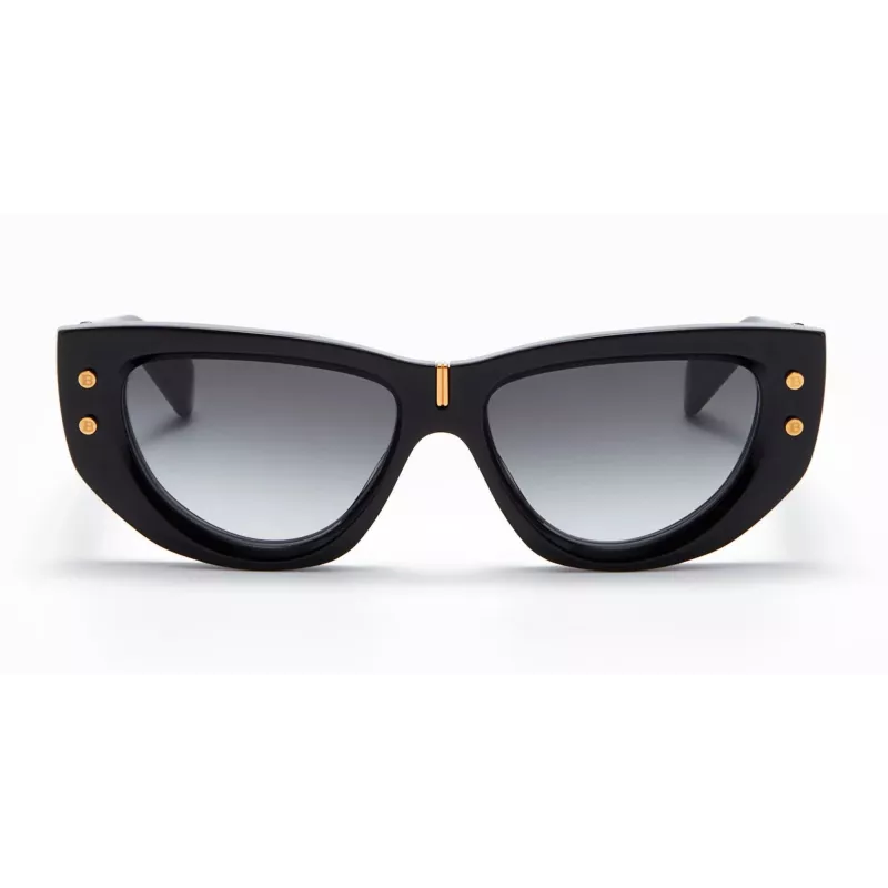 Balmain BPS-151A-55 moteriški akiniai nuo saulės, juodas acetatas, pilki polikarbonatiniai lęšiai, 55 mm