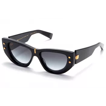 Balmain BPS-151A-55 moteriški akiniai nuo saulės, juodas acetatas, pilki polikarbonatiniai lęšiai, 55 mm
